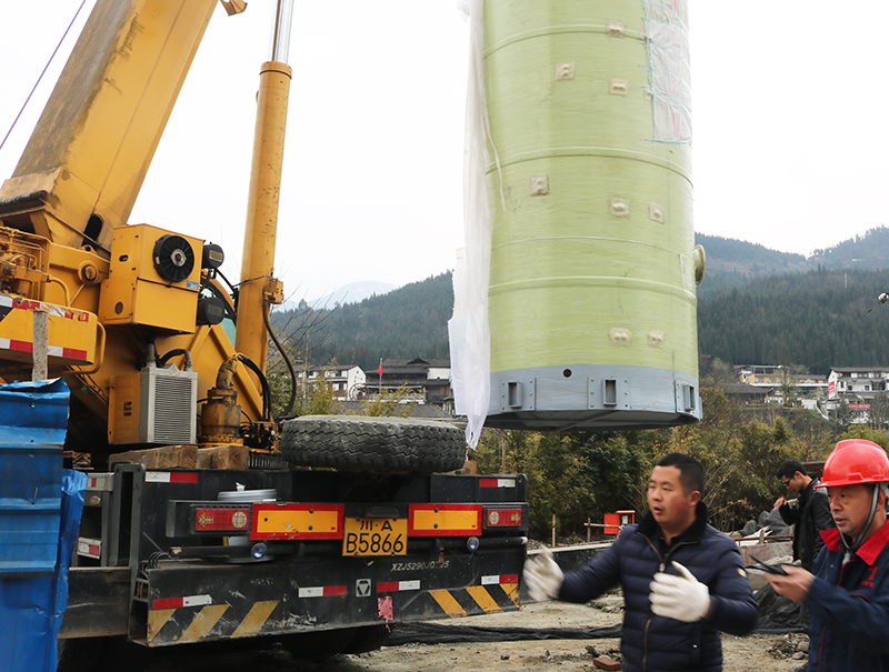 明珠泵业汶川预制泵站项目工程实地安装现场（三）